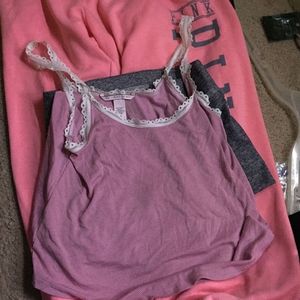 PINK victorias secret lace pajama cami tank